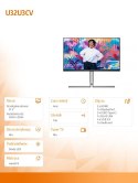 AOC Monitor U32U3CV 31.5 cala Nano IPS 4K HDMIx2 DP USB-C RJ45 KVM Pivot Głośnik