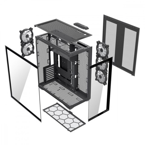 MODECOM Obudowa Volcano Space XL ARGB Full Tower 5 wentylatorów, czarna