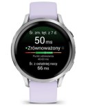 Garmin Venu 4 41mm Silver z silikonowym paskiem w kolorze Periwinkle