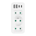 MACLEAN GNIAZDKO PRĄDOWE X3 + 4XUSB, ROZGAŁĘŹNIK Z 3 GNIAZDAMI, 2XUSB A, 2XUSB C PD 20W, 1X16A + 2X6A MCE248 F/W