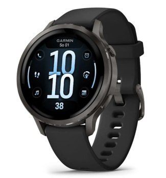Garmin Venu 4 41mm Slate z silikonowym paskiem w kolorze Black