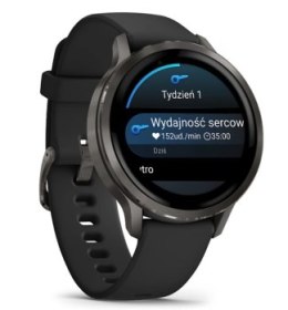 Garmin Venu 4 41mm Slate z silikonowym paskiem w kolorze Black