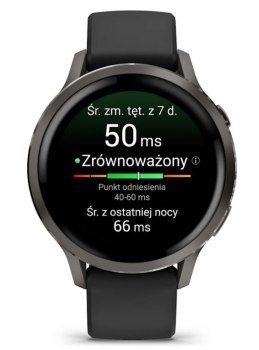 Garmin Venu 4 41mm Slate z silikonowym paskiem w kolorze Black