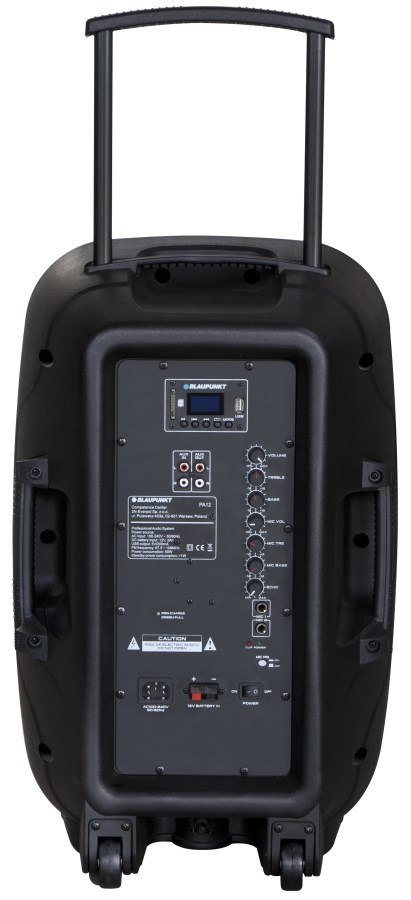 Blaupunkt PA12 głośnik przenośny 650 W Przenośny głośnik stereo Czarny