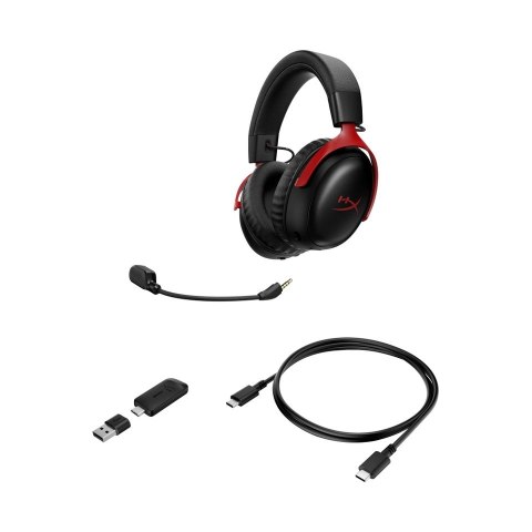 HyperX Słuchawki HyperX Cloud III S bezprzewodowe czarny-czerwony Gaming A59Z0AA