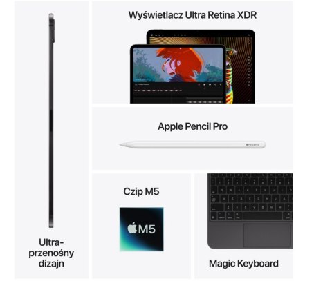 Apple IPad Pro 11-calowy Wi-Fi 2 TB ze szkłem o nanoteksturze - Gwiezdna czerń