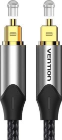 Kabel audio optyczny Vention w oplocie z aluminiowym złączem 5m szary