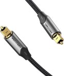 Kabel audio optyczny Vention w oplocie z aluminiowym złączem 5m szary
