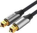 Kabel audio optyczny Vention w oplocie z aluminiowym złączem 5m szary