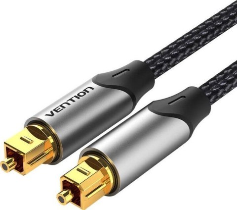 Kabel audio optyczny Vention w oplocie z aluminiowym złączem 5m szary
