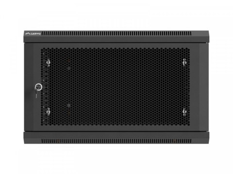 Lanberg Szafa instalacyjna rack wisząca 19 cali 6U 600x600 czarna drzwi perforowane (flat pack)