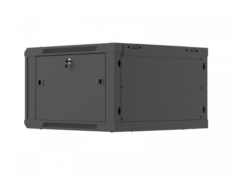 Lanberg Szafa instalacyjna rack wisząca 19 cali 6U 600x600 czarna drzwi perforowane (flat pack)