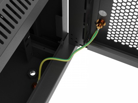 Lanberg Szafa instalacyjna rack wisząca 19 cali 6U 600x600 czarna drzwi perforowane (flat pack)