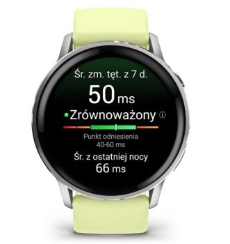 Garmin Venu 4 45mm Silver z silikonowym paskiem w kolorze Citron