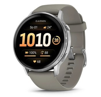 Garmin Venu 4 45mm Silver z silikonowym paskiem w kolorze Silver Gray