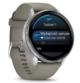 Garmin Venu 4 45mm Silver z silikonowym paskiem w kolorze Silver Gray