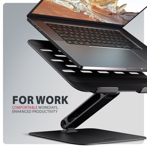 AXAGON STND-LQB Podstawka do laptopów aluminiowa 10-17,3 cala regulowane kąty nachylenia, Czarna