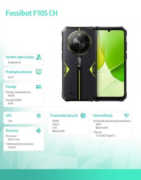 Fossibot Smartfon F105 green CH