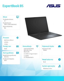 Asus Notebook ExpertBook B5 B5405CCA-LY0125X - ultra 5 225H/16GB/512GB/16 WUXGA/Win 11 Pro/3YRS