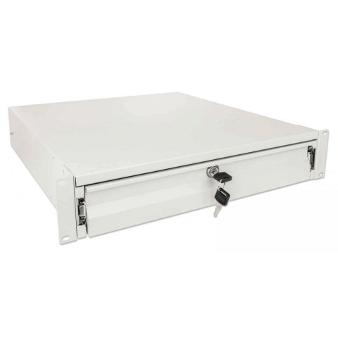 TECHLY Szuflada do szaf Rack, 2U, z zamkiem, 466 mm, szara 715843
