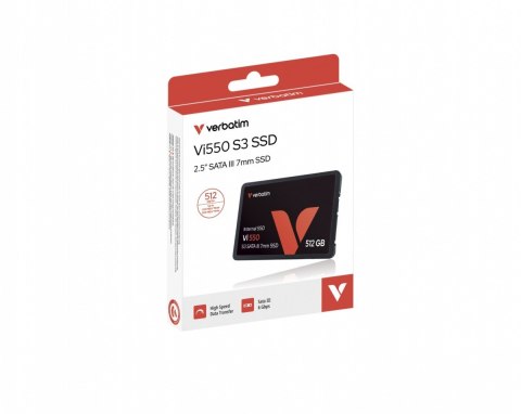 Verbatim Dysk SSD wewnętrzny 512GB 2,5cala VI550 S3 Sata III czarny