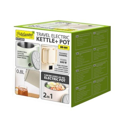 Feel-Maestro Czajnik elektryczny / garnek turystyczny 2w1 0,8l 600W MR-009-MINT