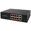 Qoltec Przełącznik sieciowy SWITCH FAST Ethernet PoE | 8x RJ45 | 2x RJ45 Uplink | 120W | 10/100 Mb/s