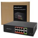 Qoltec Przełącznik sieciowy SWITCH FAST Ethernet PoE | 8x RJ45 | 2x RJ45 Uplink | 120W | 10/100 Mb/s
