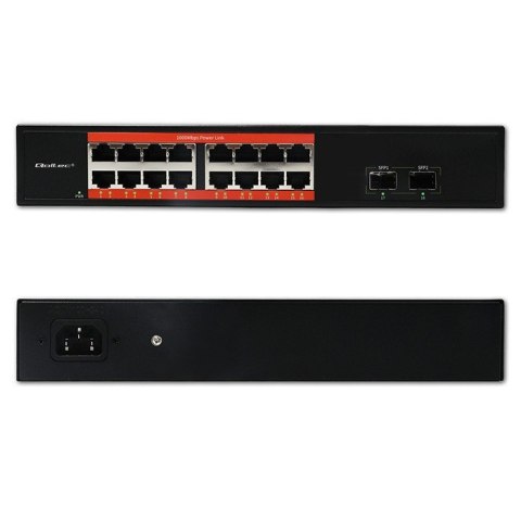 Qoltec Przełącznik sieciowy SWITCH Gigabit Ethernet | 16x RJ45 | 2x SFP | 1000 Mb/s