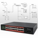 Qoltec Przełącznik sieciowy SWITCH Gigabit Ethernet | 24x RJ45 | 2x SFP | 1000 Mb/s
