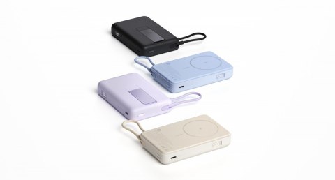 XIAOMI PowerBank Magnetic 10000 z podstawką fioletowy