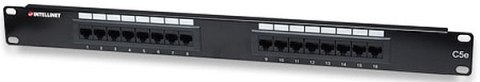 INTELLINET Patch panel UTP Cat5e 16 portów RJ45 513548
