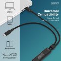 Digitus Kabel zasilający 2w1 USB-C - 2x USB-C, USB 2.0 140W PD 3.1, nylonowy, 1,8m czarny