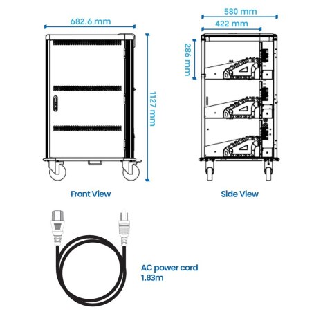 EWENT SZAFA DO ŁADOWANIA 36 LAPTOPÓW 15.6" 36 GNIA