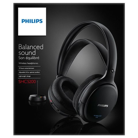 Słuchawki bezprzewodowe PHILIPS SHC5200 (Czarny)