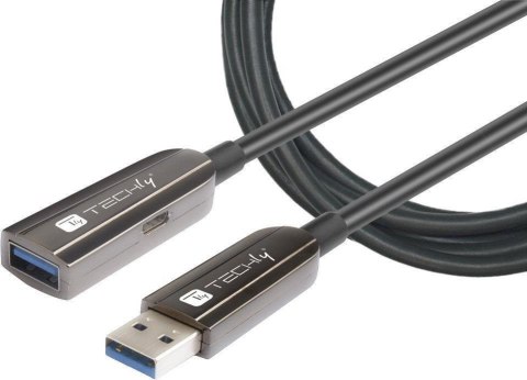 TECHLY Kabel USB 3.0 optyczny przedłużacz USB-A na USB-A M/F 20 m ICOC U3AMF-HY-020