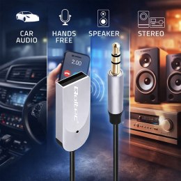 Qoltec Bezprzewodowy adapter odbiornik dźwięku Audio HiFi Home&Car | Bluetooth 6.0 | 2 x RCA | 1 x AUX MiniJack 3.5mm | USB | Mikrofon