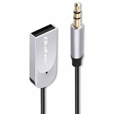 Qoltec Bezprzewodowy adapter odbiornik dźwięku Audio HiFi Home&Car | Bluetooth 6.0 | 2 x RCA | 1 x AUX MiniJack 3.5mm | USB | Mikrofon