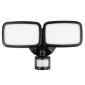 Maclean Ścienna lampa LED, czujnik PIR MCE524B 20W, 1500lm, IP65. neutral white 4000K, czarna