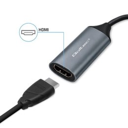 Qoltec Karta przechwytywania obrazu | Adapter USB-C USB-A | HDMI | 4K 30Hz | aluminium