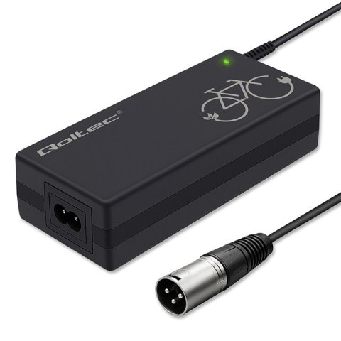 Qoltec Ładowarka do roweru elektrycznego 36V | 42V | 2A | 3P XLR-18mm + kabel zasilający
