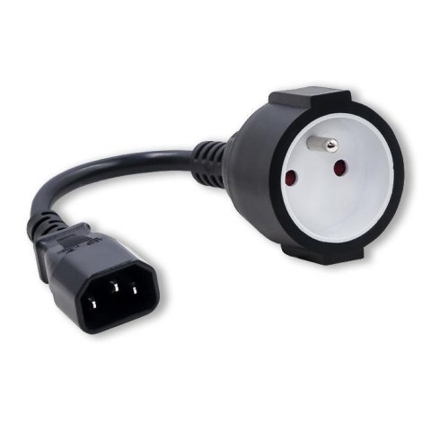 Adapter Qoltec IEC 320 C14 / FRENCH | 0.15m