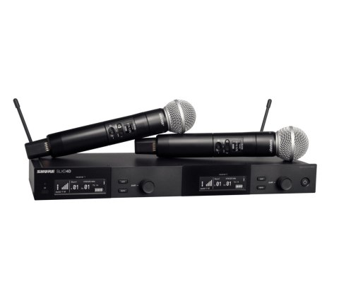 Shure SLXD24DE/SM58-G59 - Podwójny cyfrowy system bezprzewodowy z dwoma nadajnikiami/mikrofonami "do ręki