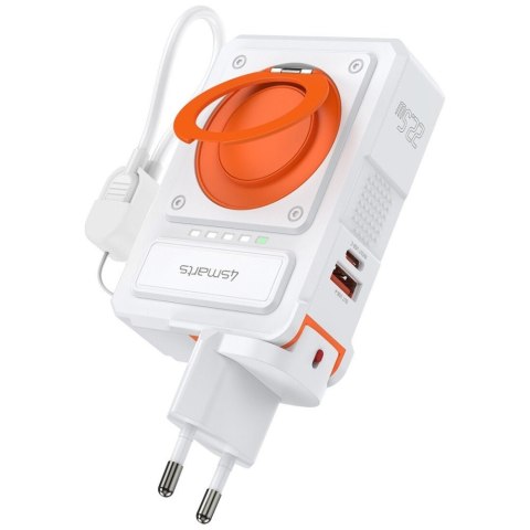 4smarts Ładowarka 6w1 Powerbank 10000mAh 22,5W Qi indukcyjne USB-C + USB-A + kabel USB-C Biała