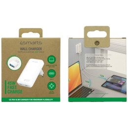 4smarts Ładowarka sieciowa FlatPlug Dual 45W GaN 2xUSB-C Biała