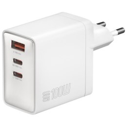 4smarts Ładowarka sieciowa Pocket 100W GaN 2xUSB-C + USB-A Biała