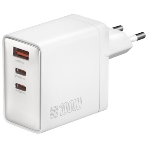 4smarts Ładowarka sieciowa Pocket 100W GaN 2xUSB-C + USB-A Biała