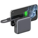 4smarts Powerbank Pocket Dual Cord 10000mAh 22,5W z wbudowanym kablem USB-C 15cm Szary
