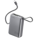 4smarts Powerbank Pocket Dual Cord 20000mAh 22,5W z wbudowanym kablem USB-C 15cm Szary