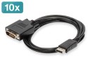 Kabel adapter DisplayPort, DP - DVI (24+1)M/M, 2.0m, 10er Set, Full HD, CE, bl